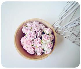 30 Mulberry mixed color paper Rose Buds flower/ pack 