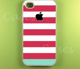 Iphone 4 Case - Pink Blue Strip Iphone Case,Iphone 4s Case
