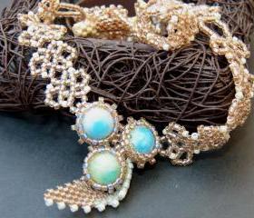 The Breath. Rustic Wedding fashion lace choker style necklace. Made for order
