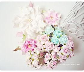 Mixed Mulberry paper flower / pack 