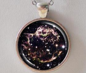 Astronomical Necklace -Supernova Remnant Cassiopeia A - Galaxy Series