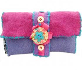 Purple Felt purse/glasses case