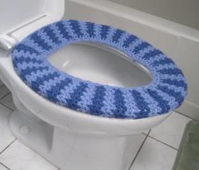 Crochet Toilet Seat Cozy - blue bell/denim (CTSC2)