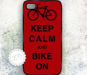 iPhone 4 /4S Case Keep Calm iPhone4 , iPhone 4S hard covers - blue bike on