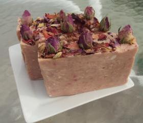 Rose Absolute EO and Passionfruit Rose FO Soap Slice with Goats Milk / French Milled