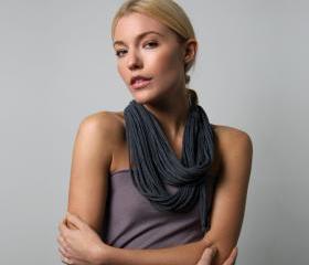 Infinity Scarf Necklace - Charcoal Grey - Necklush