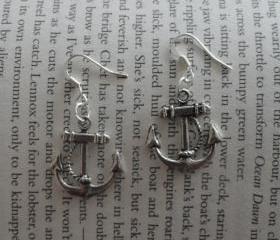  Silver Nautical Anchor Earrings - Sailor - Nautical Gift
