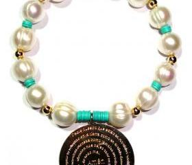 Fresh water Pearls Bracelet accentuated by a gold Filled(Padre Nuestro