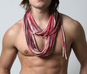 Eternity Pink Scarf Boho Necklace Infinity Mens Necklaces Cotton Brown Jersey Circle Scarves Womens Man Infinity Loop Cowl Spring Winter