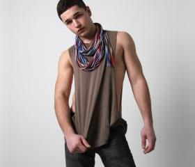 Infinity Scarf Stripe Mens Necklace Womens Red Blue Brown Black Circle Scarves Loop Eternity Fabric Jewelry Tribal Bohemian Navy