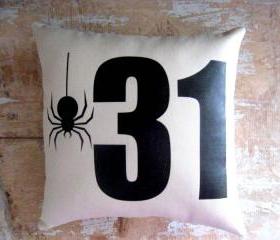 Halloween Pillow, Spider, Halloween Decoration, October 31, Silhouette