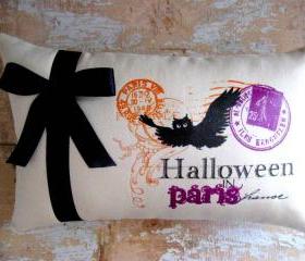 Halloween Pillow, Bats, French Country, Halloween Decoration