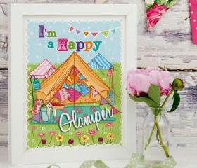 A4 Unframed Illustration Print 'I'm A Happy Glamper'