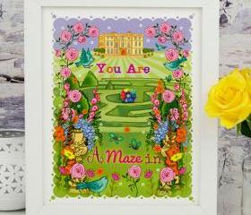 A4 Unframed Illustration Print 'You are a Maze In'