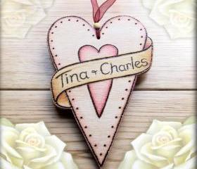 Personalised Wooden Scroll Heart