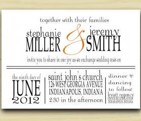 Miller and Smith Wedding Invitation (set of 10)