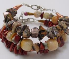 3 jasper and agate bracelets