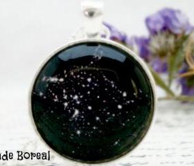 Galaxy VII- handmade glass pendant constellation