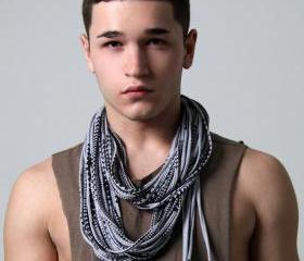 Infinity Scarf Circle Necklace Scarves Loop Eternity Heather Grey Black Fabric Jewelry unique Tribal Bohemian Statement