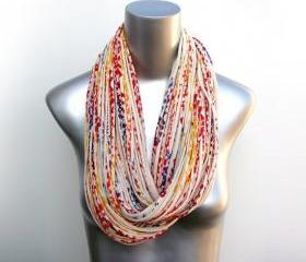 Womens Necklace Infinity Winter Scarf Chunky Circle Scarves Burning Man Cream red blue Yellow Scarf Cotton Mens Jewelry Large Eternity