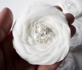 White Roses Handmade Appliques Embellishments(5 pcs) MADE TO ORDER