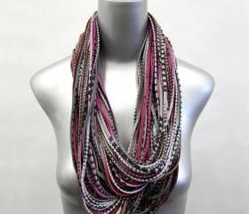 Burning Man Winter Light Brown Scarf Burgandy Eternity Loop Grey Necklace Jersey Circle Scarves Womens Mens Infinity Summer Cotton Large