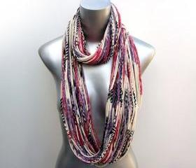 Eggplant Infinity Winter Scarf Purple Cowl Magenta Necklace Jersey Burning Man Summer Circle Scarves Womens Mens Loop Spring Chunky