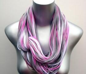 pink scarf womens necklace modern fashion design accessories rocker jewelry mod clothing neck funky gifts hippie scarves men girl guy grey