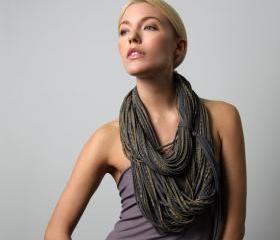 Boho Fashion Neck Scarf Winter Womens Burning Man Necklace Jersey Circle Scarves Mens Cotton Infinity Spring Summer Titanium Grey Gold