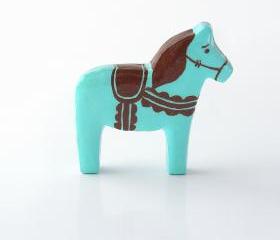 Blue Moon Ice Cream Clay Pony Dala Horse Figurine