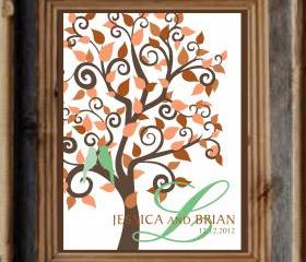 Custom Personalized Wedding Signature Tree 20x28 150 signatures , Wedding guestbook alternative 
