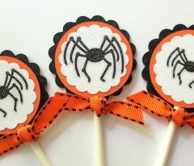 Halloween Spider Cupcake Toppers