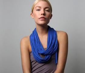 Womens Necklace Cotton Scarf Colbalt Olympian Blue bohemian jewelry Fall Fashion Summer Scarf Infinity Fabric Scarves Mens Loop gifts her