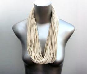 Fabric Necklace Infinity Cotton Scarf Fashion Fall Summer White Summer Cream Scarves Loop Womens Mens