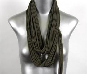 Bohemain Jewelry Military Army Green Fahion Fabric Infinity Scarf Cotton Mens Jersey Scarfs Fall Circle Fiber Hipster Necklace Scarves Women