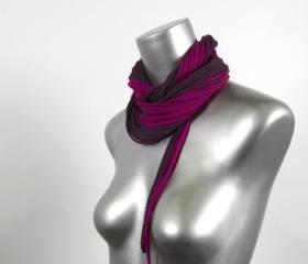 Cotton Scarf Bohemian Jewelry Fabric Womens Necklace Mens Eggplant Purple Infinity Circle Scarves Necklush