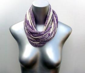 Eggplant Infinity Necklace Summer Scarf Purple Cowl Fabric Jewelry Winter Mens Womens Neck Scarves Eternity Circle Chunky Jersey Cotton