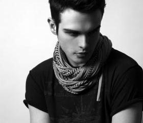 Cowl Chunky Necklace Infinity Summer Winter Scarf Fabric Jewelry Mens Womens Neck Scarves Eternity Circle Jersey Cotton Dark Grey w/ Stripe