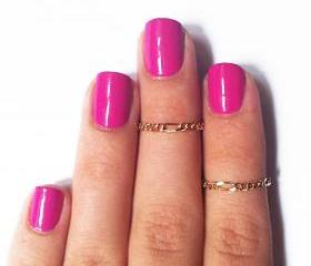 2 Above the Knuckle Rings - 14k gold filled thin chain rings - set of 2 gentle midi rings