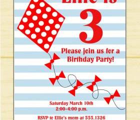 Let's Go Fly a Kite Birthday Invitation (set of 10)