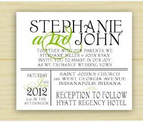 Stephanie and ohn Wedding Invitation (set of 10)