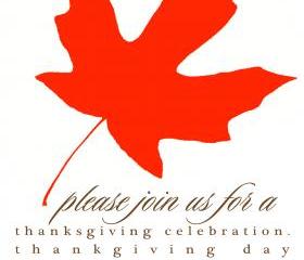 Red Leaf Thanksgiving Invitation (set of 10)