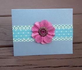 Floral Fabric Card