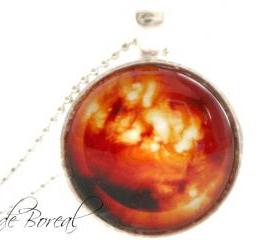 Orange sun glass pendant