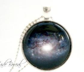 Blue Nebulose glass pendant