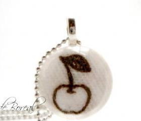 Apple fabric glass pendant
