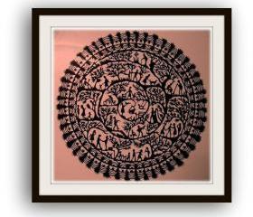Handmade Papercut - in black - Life Cirlcle