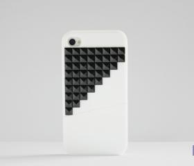 
iPhone 4, 4S case - Color Block Stud - Matt Snow Black 