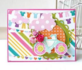 Cheerful bicycle love handmade card for sale 