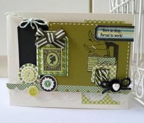 Born to shop, forced to work handmade card 